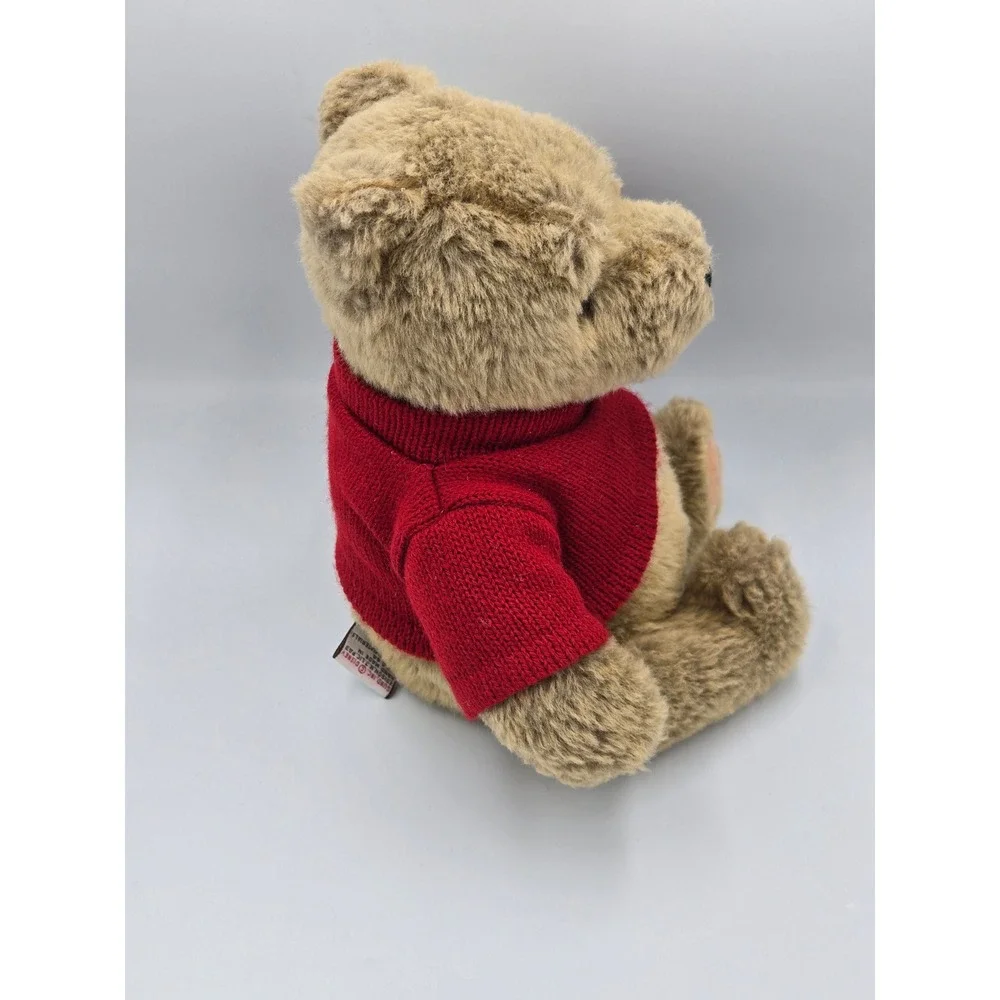 Disney Classic Pooh Gund Plush Teddy Bear Red Sweater Tan Stuffed Animal NEW